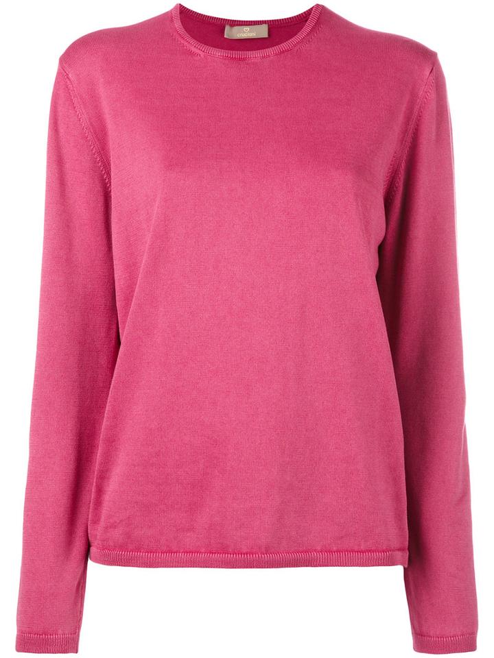 Cruciani - Fine Knit Jumper - Men - Cotton - 54, Pink/purple, Cotton