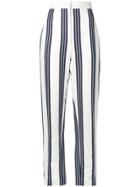 Loewe Striped High-waisted Trousers - White