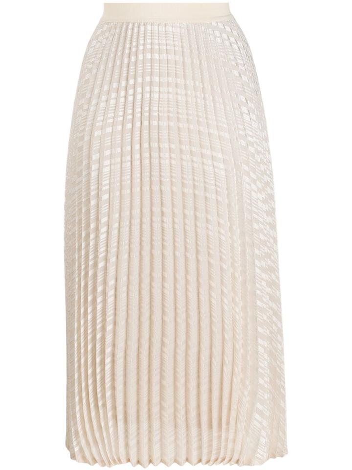 Semicouture Printed Pleated Midi Skirt - Neutrals