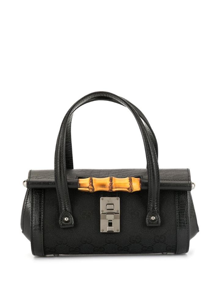 Gucci Pre-owned Bamboo Line Barrel Tote - Black