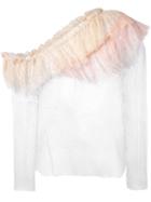 Philosophy Di Lorenzo Serafini - Ruffle Trim Top - Women - Polyamide/viscose - 44, Women's, Pink/purple, Polyamide/viscose