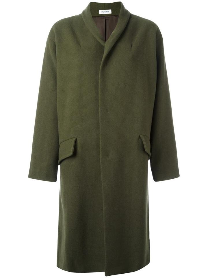 Plantation Concealed Fastening Coat, Women's, Size: Small, Green, Cupro/wool