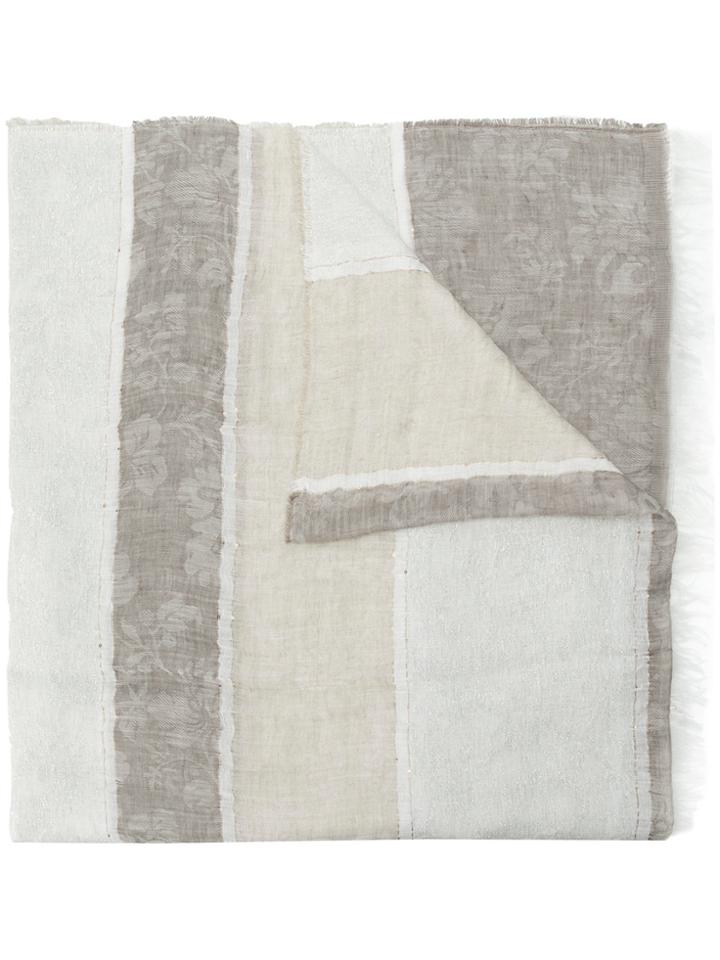 Le Tricot Perugia Colour Block Scarf - Nude & Neutrals