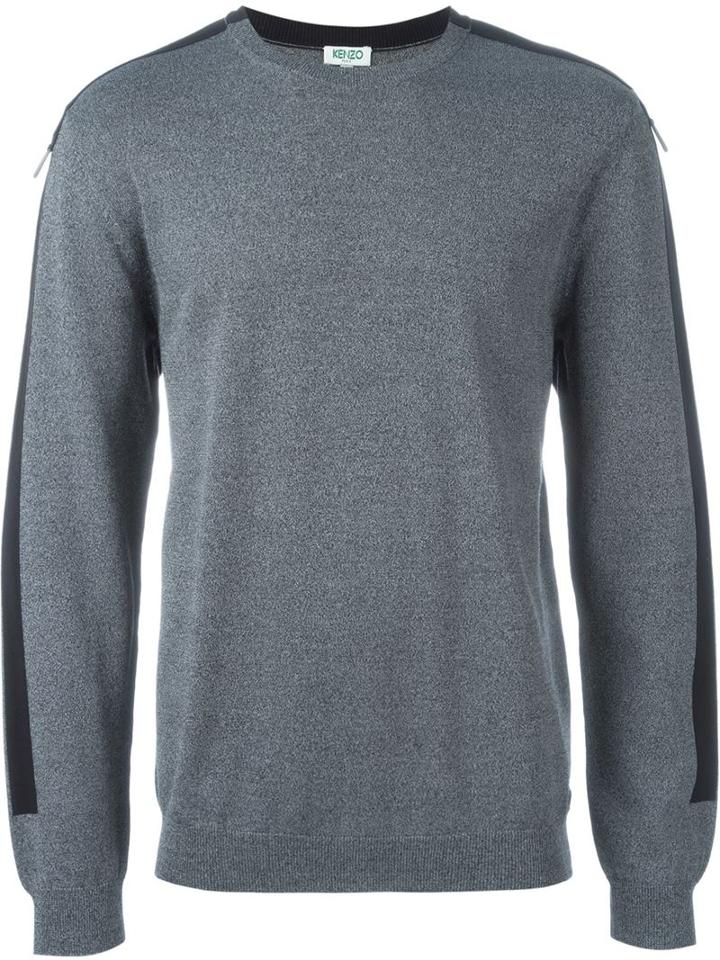 Kenzo Crew Neck Jumper, Men's, Size: Xl, Grey, Viscose/cotton/polyamide