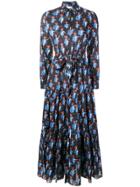 La Doublej Can-can Print Shirt Dress - Blue