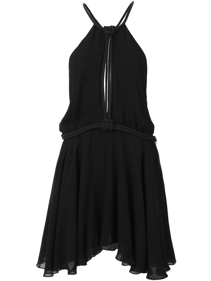 Jay Ahr Rope Detail Mini Dress, Women's, Size: 36, Black, Silk/nylon