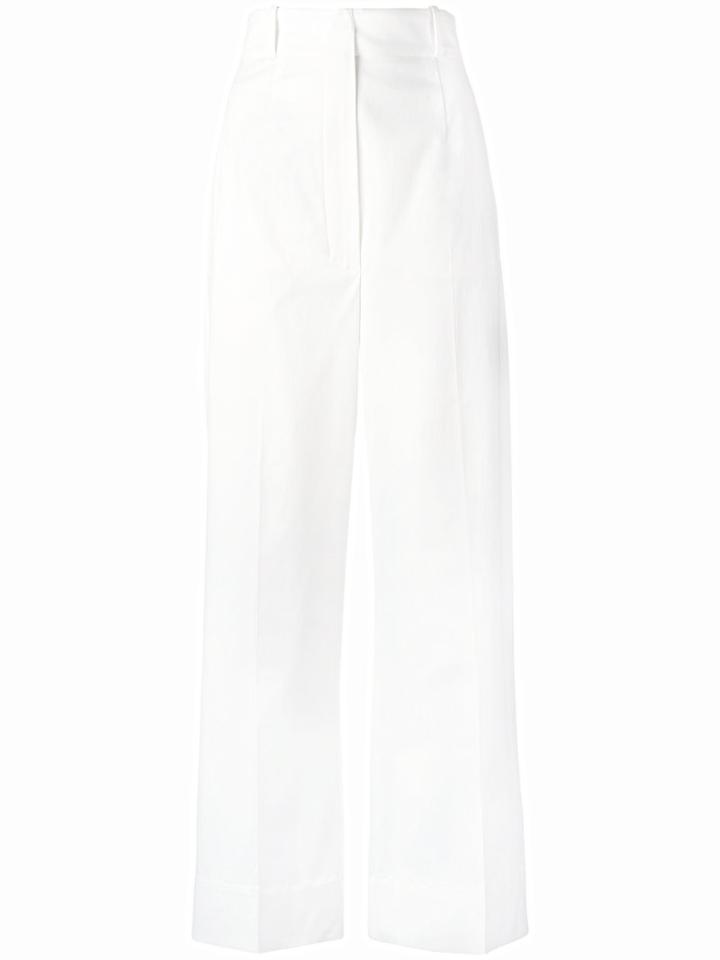 Sportmax Ubald High-rise Trousers, Women's, Size: 38, White, Cotton/spandex/elastane