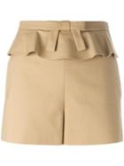 Red Valentino Frill Trim Shorts, Women's, Size: 42, Nude/neutrals, Cotton/spandex/elastane/polyester/acetate