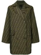 Fendi Vintage Zucca Pattern Long Sleeve Coat Jacket - Brown