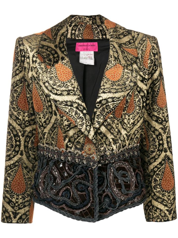 Christian Lacroix Vintage Jacquard Jacket With Passenterie Trim Nm -