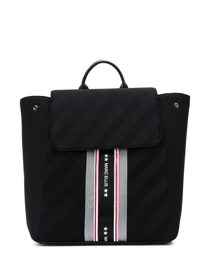 Marc Ellis Striped-print Backpack - Black