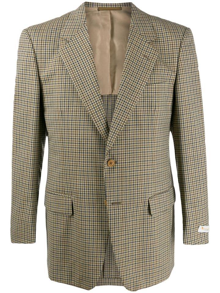 A.n.g.e.l.o. Vintage Cult 1990s Aquascutum's Checked Notched Blazer -