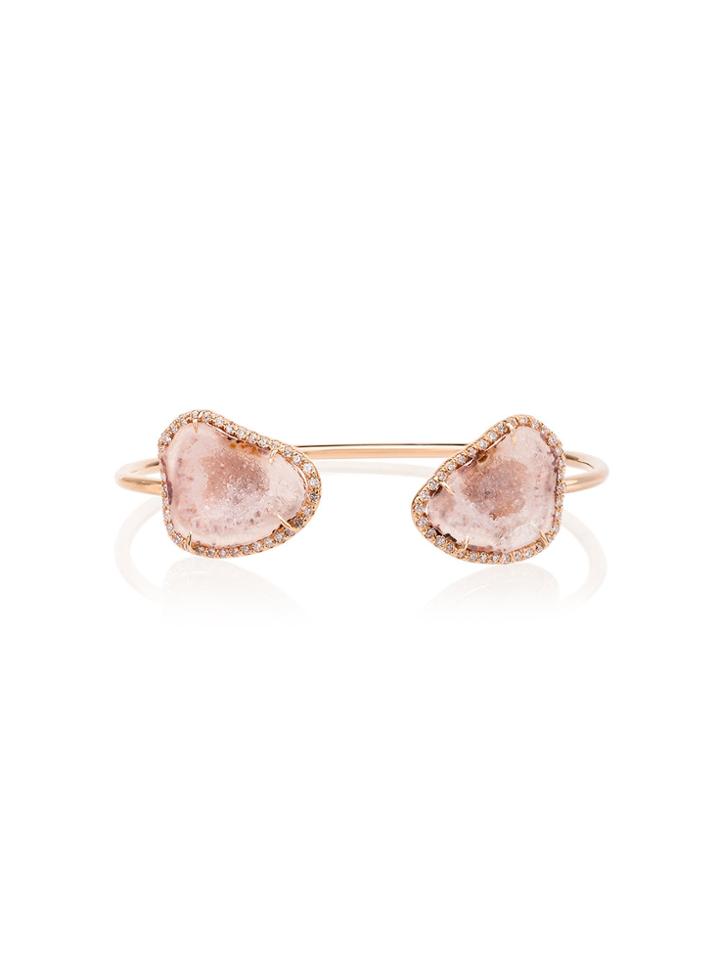 Kimberly Mcdonald Rose Gold Geode And Diamond Cuff - Metallic