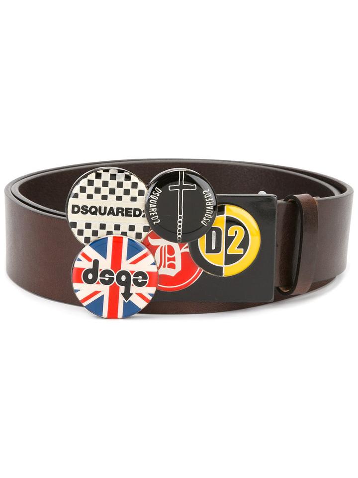 Dsquared2 Punk Pin Buckle Belt, Men's, Size: 95, Brown, Leather/metal