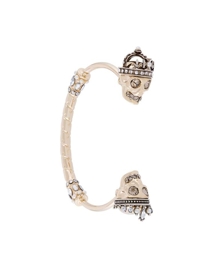 Alexander Mcqueen 'king And Queen' Bangle, Women's, Size: Medium, Metallic