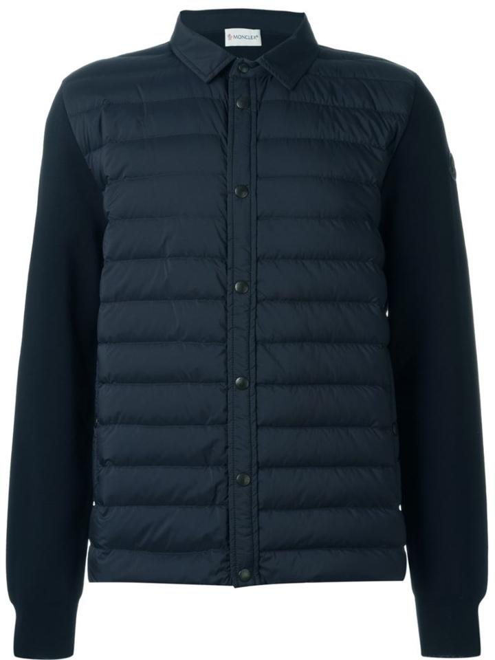 Moncler Padded Front Jacket, Men's, Size: Xl, Blue, Polyamide/polyester/lamb Skin