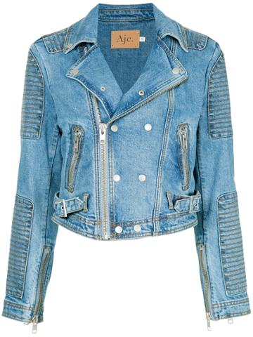Aje Claudel Denim Biker Jacket - Blue