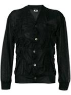 Comme Des Garçons Homme Plus V-neck Gathered Cardigan - Blue