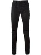 Saint Laurent Distressed Jeans, Men's, Size: 33, Black, Cotton/spandex/elastane
