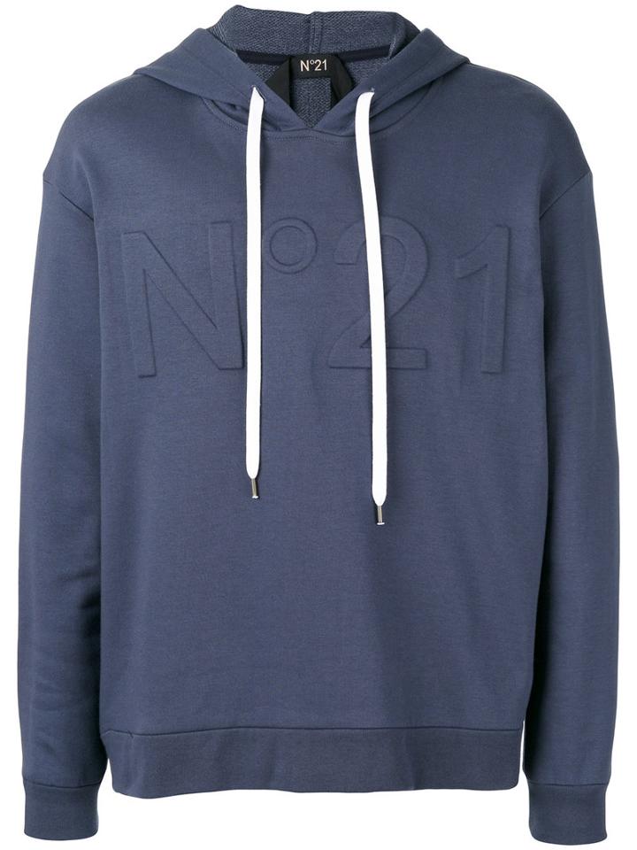 No21 - Logo Hoodie - Men - Cotton/polyamide - M, Blue, Cotton/polyamide