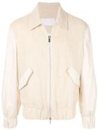 Sean Suen Stripe Sleeve Bomber Jacket - Yellow