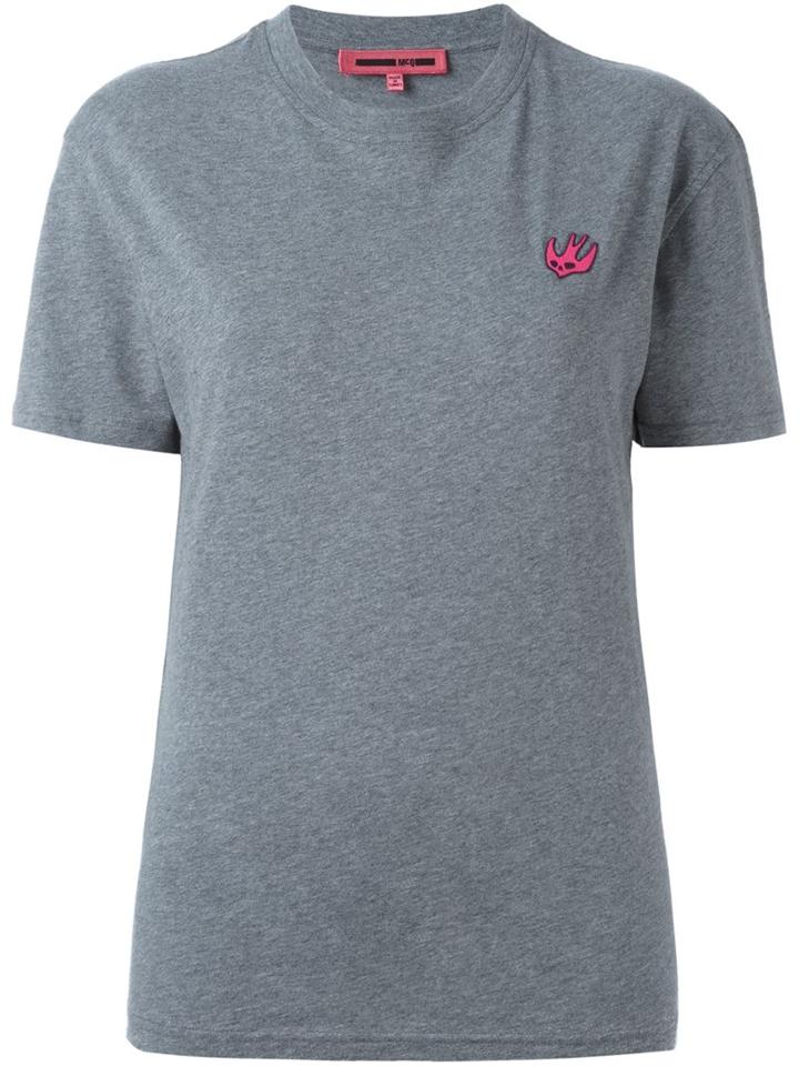Mcq Alexander Mcqueen 'swallow' T-shirt, Women's, Size: Small, Grey, Cotton