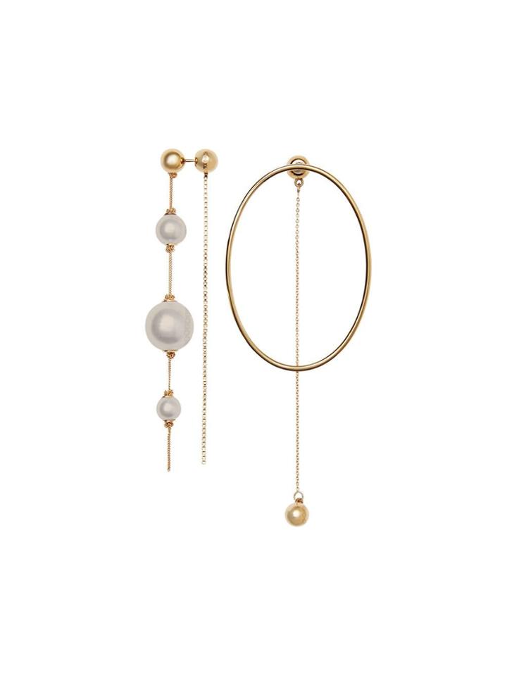 Burberry Faux Pearl And Oval Gold-plated Drop Earrings - Metallic