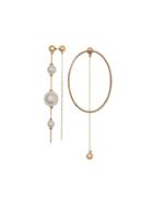 Burberry Faux Pearl And Oval Gold-plated Drop Earrings - Metallic