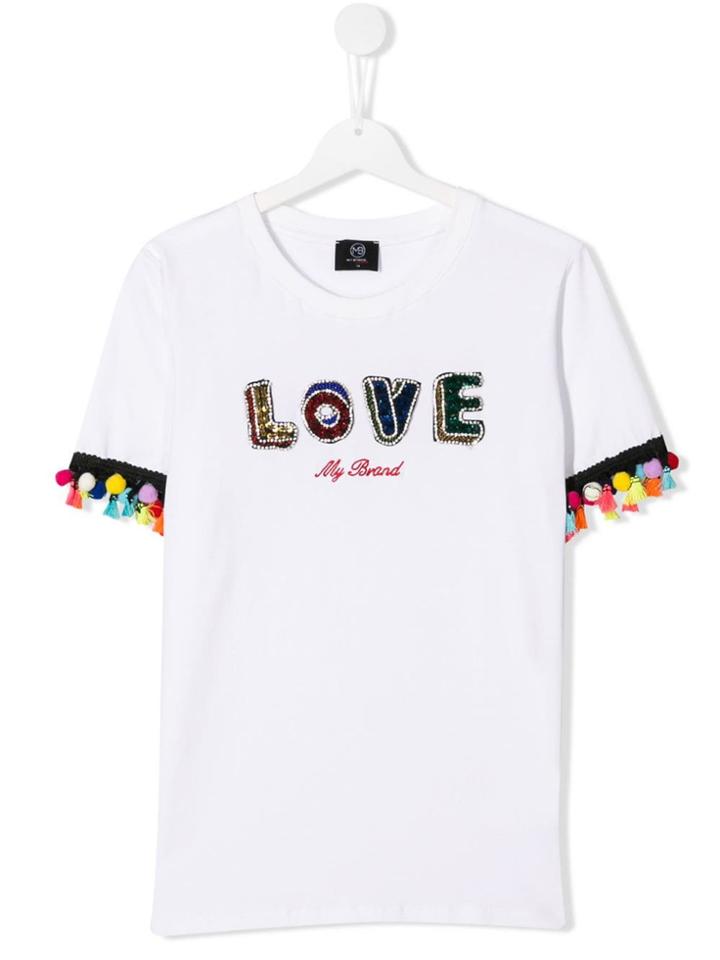 My Brand Kids Sequinned Logo T-shirt - White
