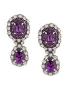 Moschino Crystal Embellished Earrings - Purple