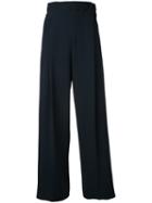 H Beauty & Youth - High-rise Cropped Trousers - Women - Polyester/triacetate - M, Blue, Polyester/triacetate