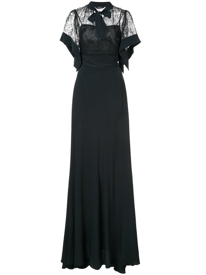 Rochas Lace Detail Gown - Black