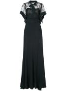 Rochas Lace Detail Gown - Black