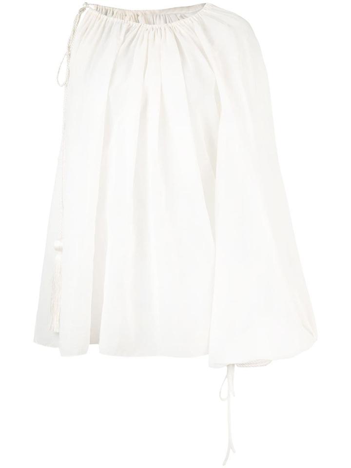 Oscar De La Renta One Shoulder Top - White