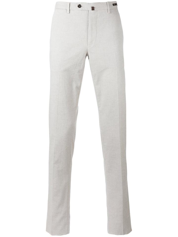 Pt01 - Straight Leg Trousers - Men - Cotton/spandex/elastane - 52, Grey, Cotton/spandex/elastane
