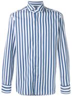 Barba - Long Sleeve Stripe Shirt - Men - Cotton - 39, White, Cotton