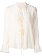 See By Chloé Tied Flared Cuff Blouse - Nude & Neutrals