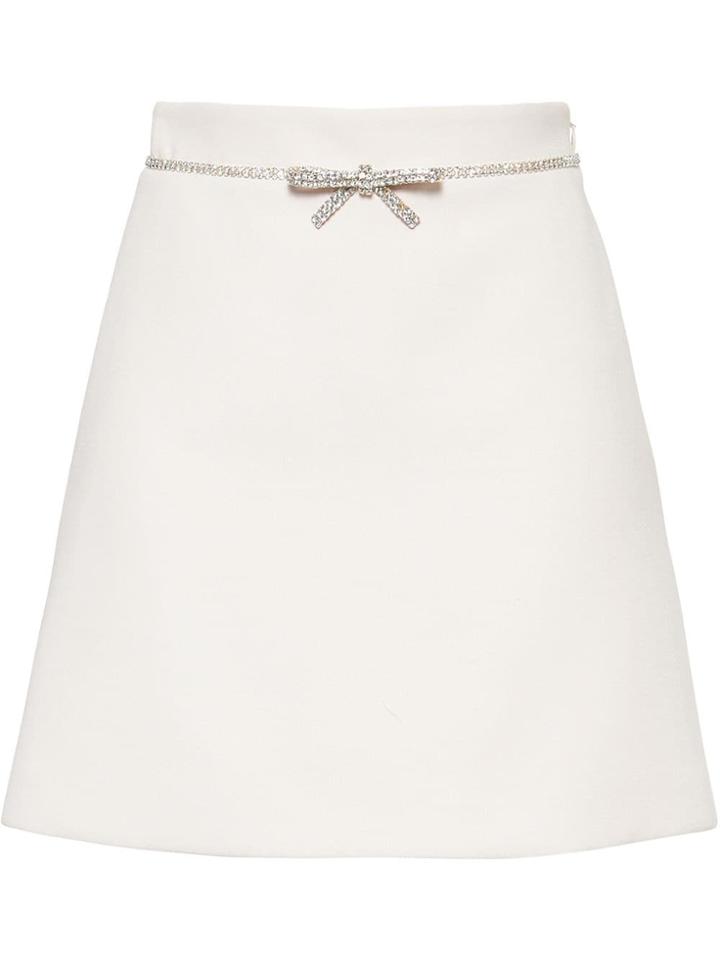 Miu Miu Embellished Mini Skirt - Neutrals
