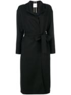Agnona - Belted Coat - Women - Polyamide/viscose/wool - 44, Black, Polyamide/viscose/wool