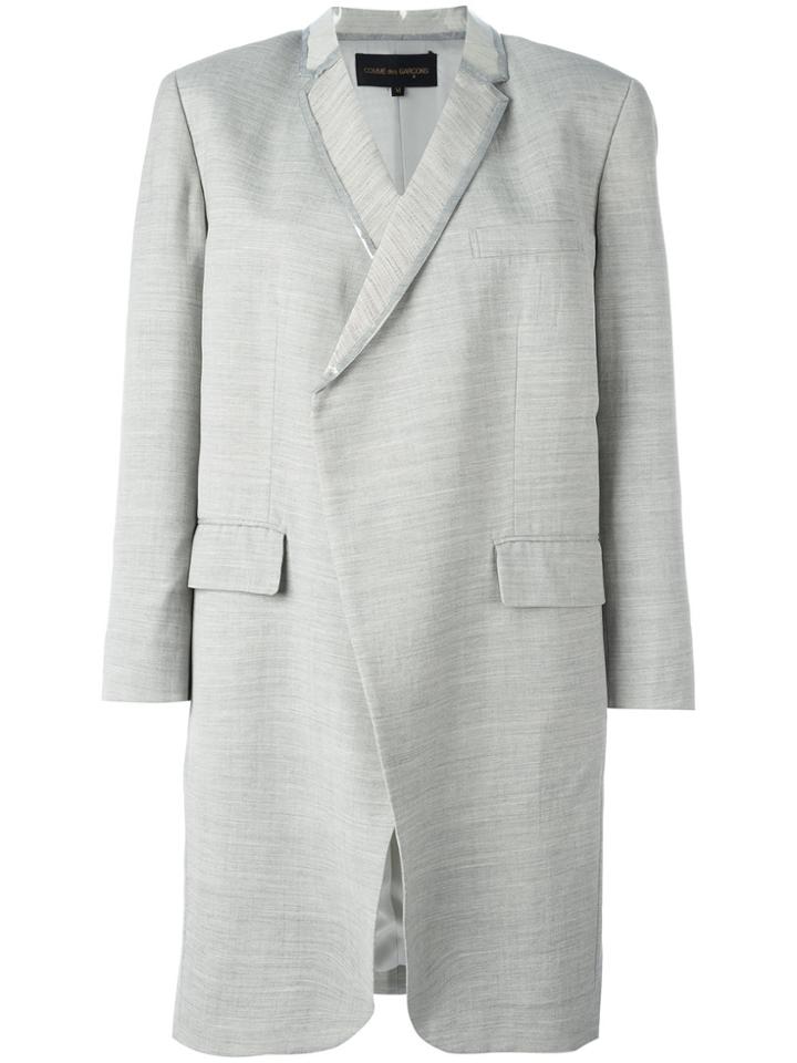 Comme Des Garçons Vintage Pvc Trim Lightweight Coat - Grey