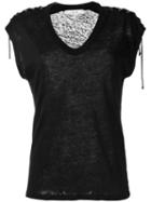 Iro Lace-up T-shirt, Women's, Size: Small, Black, Linen/flax
