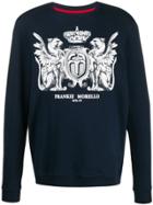 Frankie Morello Printed Crest-logo Sweatshirt - Blue