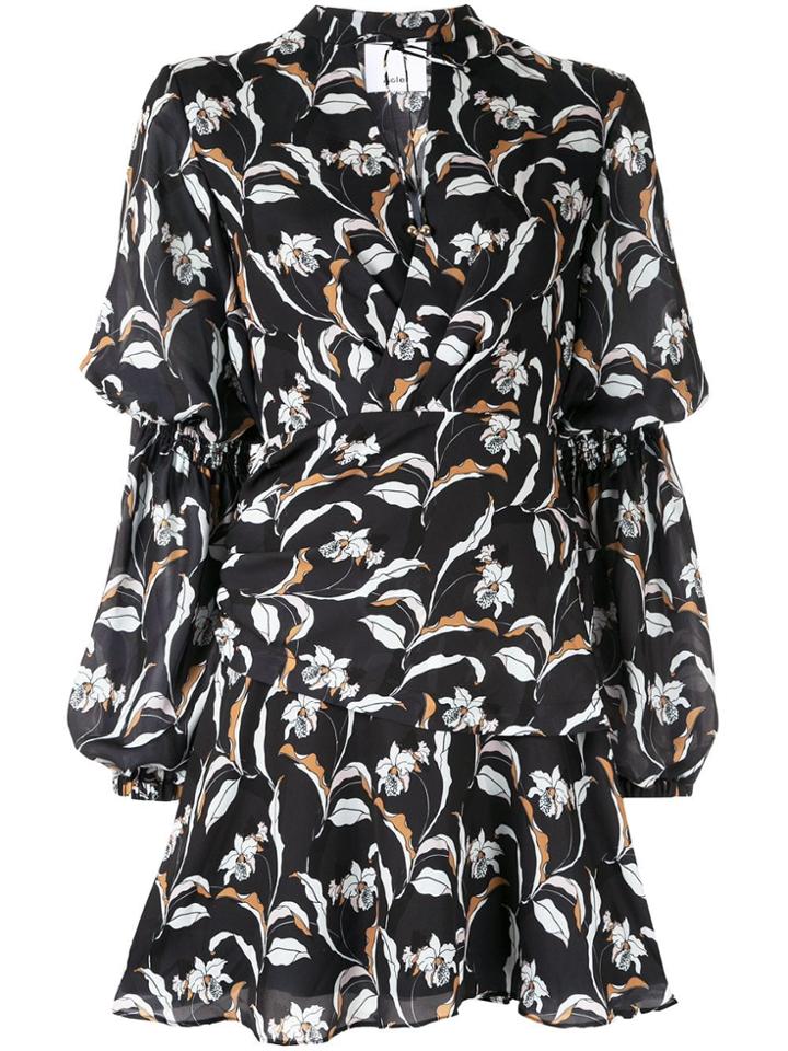 Acler Zammit Floral Midi Dress - Black
