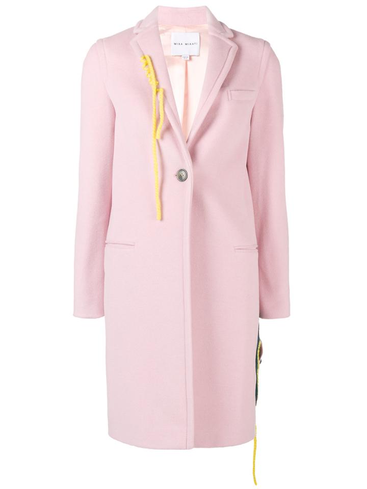 Mira Mikati Hand Embroidered Flower Patch Sb Coat - Pink & Purple