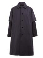 08sircus Overlay Sleeve Coat, Men's, Size: 5, Blue, Cotton/wool