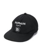 Balmain Kids Teen Logo Print Cap - Black