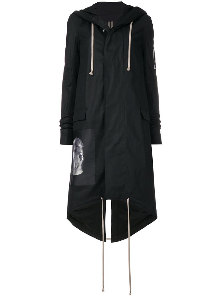 Rick Owens Drkshdw Long Hooded Parka - Black