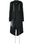 Rick Owens Drkshdw Long Hooded Parka - Black