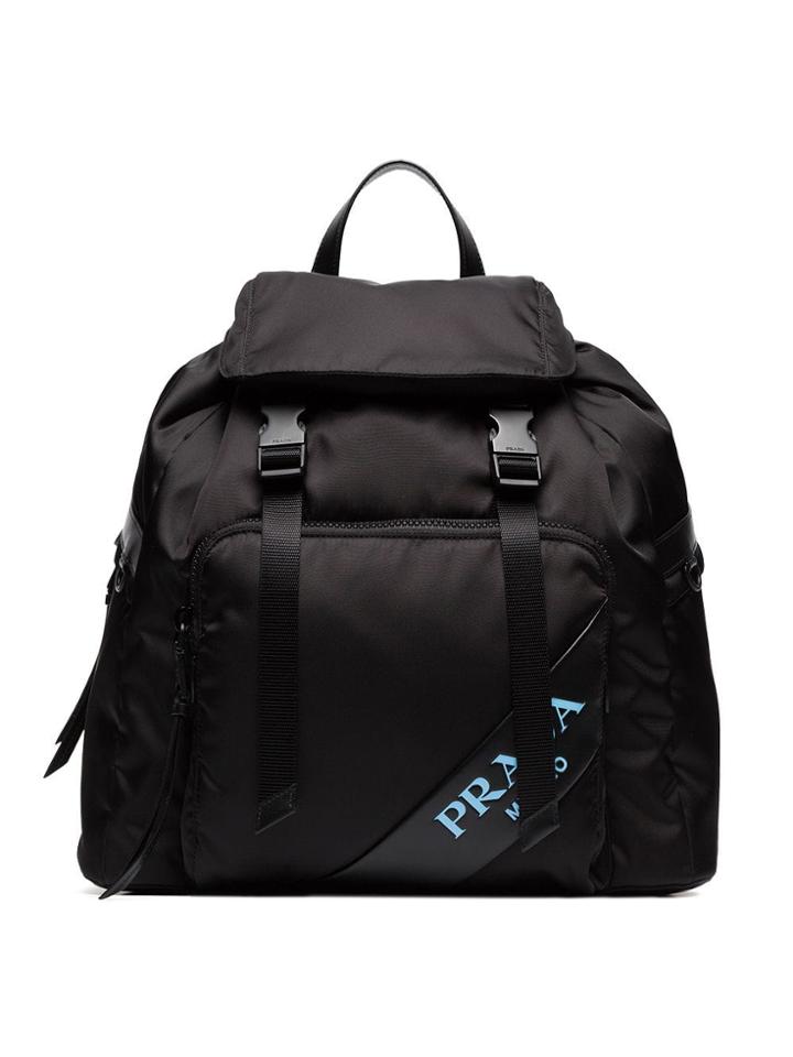 Prada Black Nylon Logo Backpack