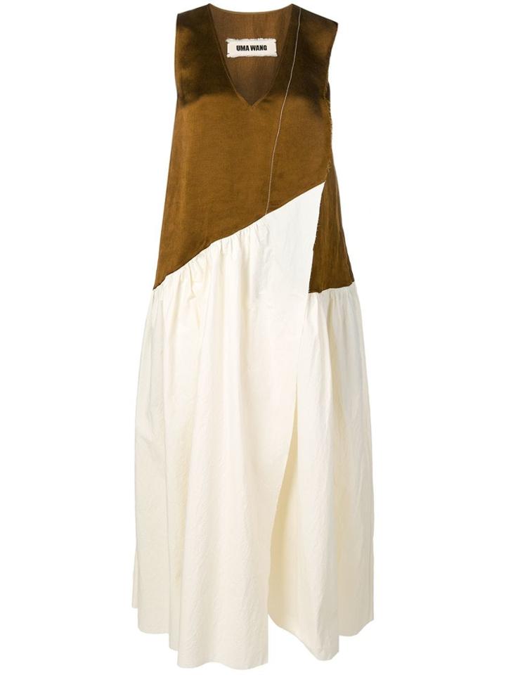 Uma Wang Panelled Long Dress - Neutrals